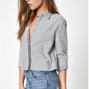 Pacsun Striped Long-sleeve Button Down Top